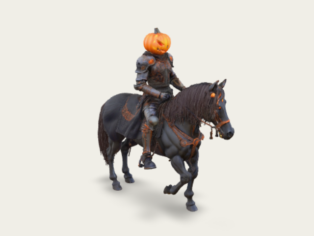 Fantasy Headless Horseman With A Scary Jack O Lant model preview