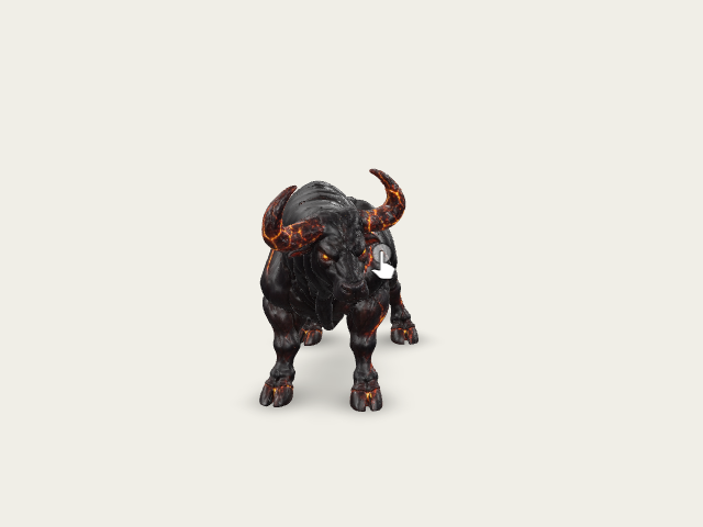 Flame Bull 121K Midpoly model preview