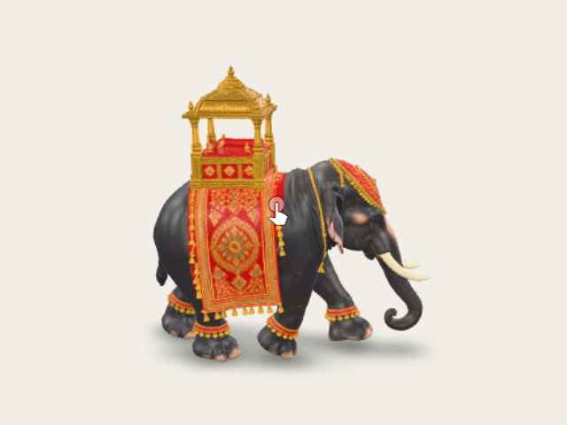Golden Howdah Elephant model preview