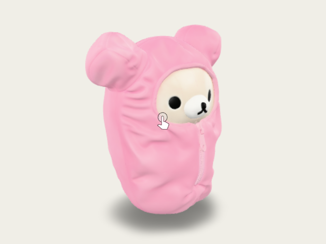 Pink Bear Face Hooded Plush preview