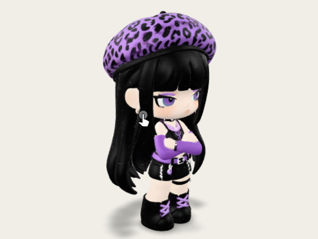 Purple Leopard Beret preview
