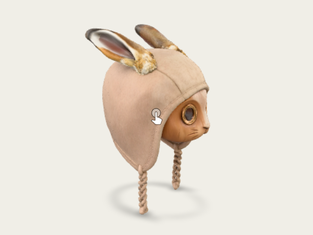 Realistic Handcrafted Rabbithunter Themed Hat With model preview