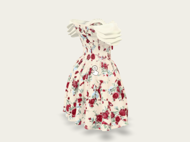 Rosy Floral Tea Dress model preview