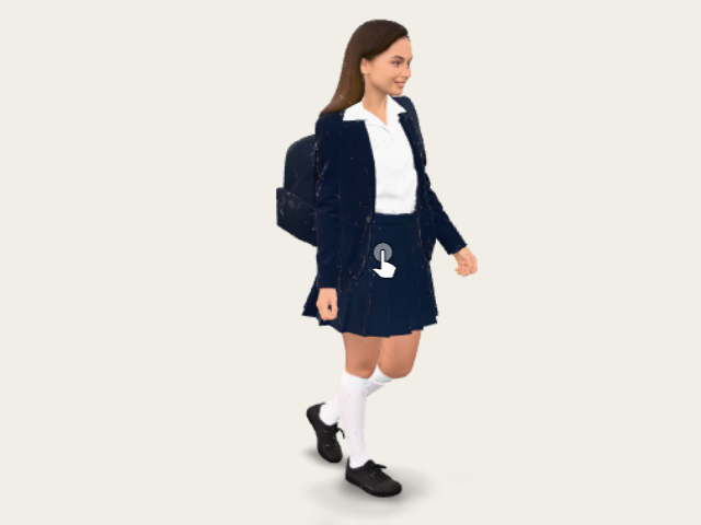 Student In Navy School Uniform model preview