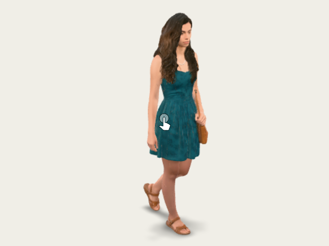 Teal Floral Aline Dress With Brown Crossbody preview