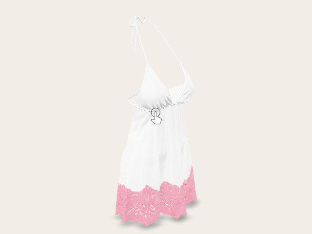 White Halter Dress With Pink Lace Hem preview