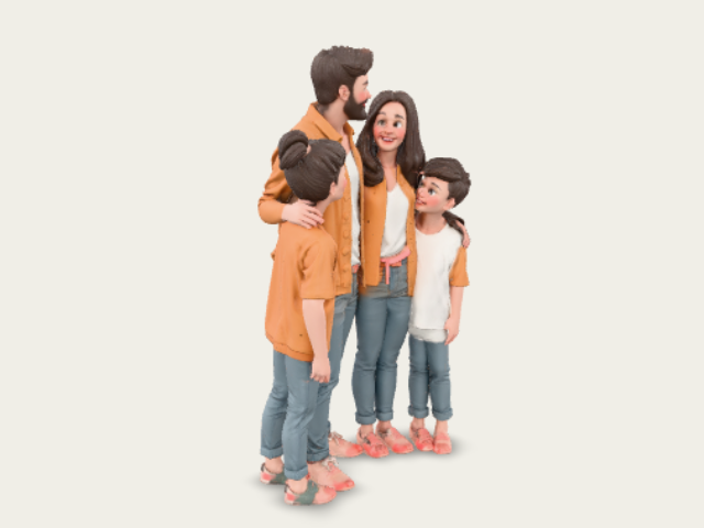 Family Happy Standing Talking Photorealistic model preview
