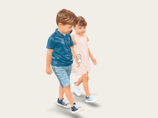 Photorealistic Young Boy Walking With A Girl Ambie model preview