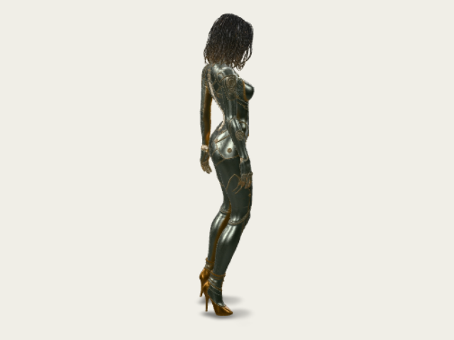 Woman in black suit preview