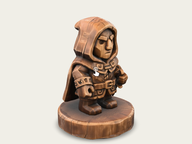 A 3D Image Of A Simple Wooden Carved Rogue Shape C (2) preview