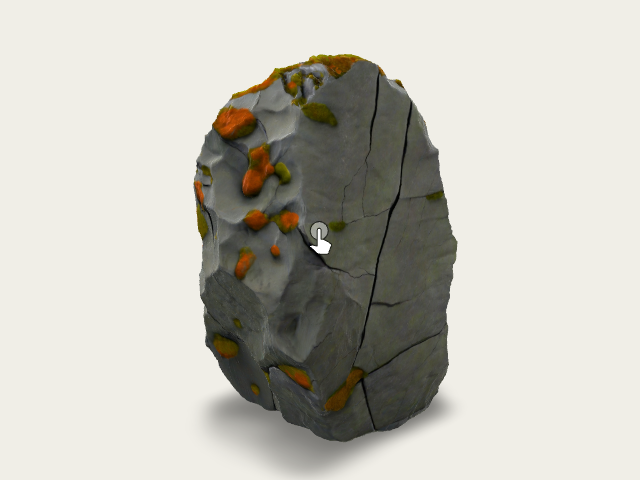 A Formidable Irregularly Shaped Boulder Of Dark Gr model preview