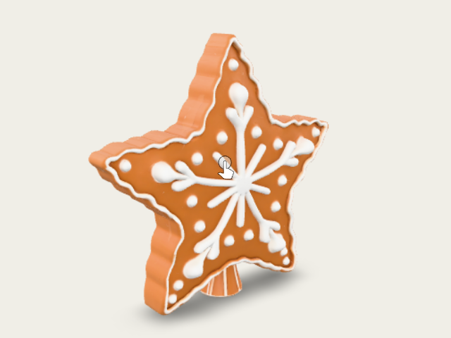 A Gingerbreadstyle Decorative Star Topper Shaped A model preview