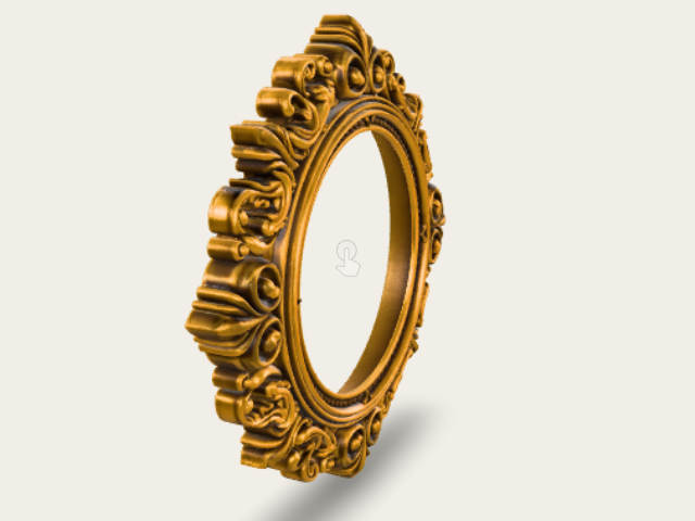 A Luxurious Ornate Circular Frame Or Decorative Medallion Crafted From Polished model preview