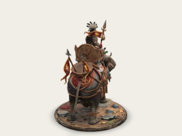 African Warrior On Epic War Elephant model preview