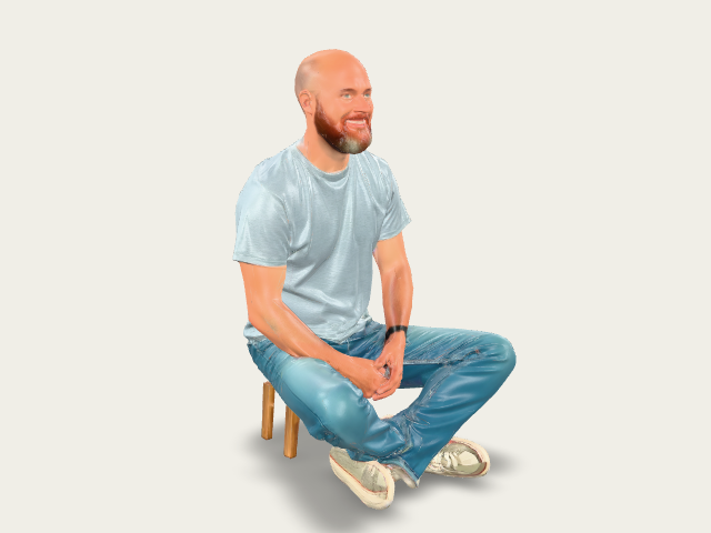 Bearded Balding Man Man Aged 50 Wearing Casual Jea preview
