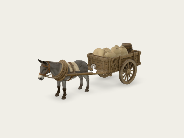 Horsedrawn Cart Loaded With Sacks model preview