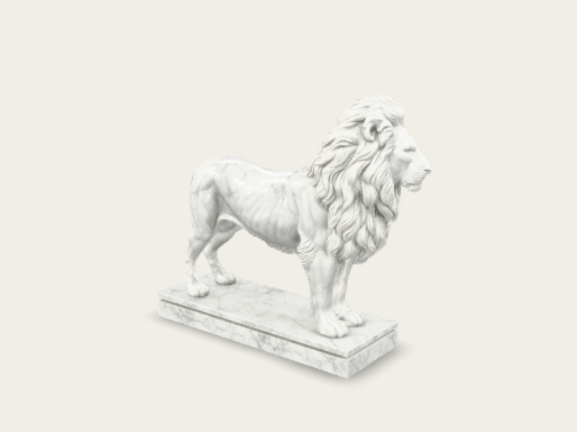 Marble Lion On A Pedestal model preview