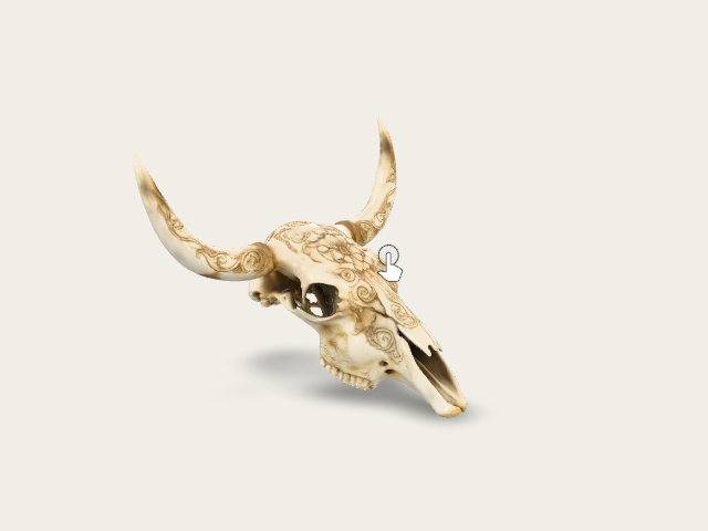 Bullskull With Intricate Floral Engravings Deeply model preview