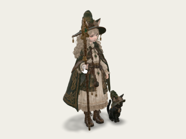 Celtic Witch Her Cat model preview